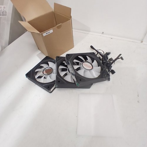 3PK COOLER POWER COMPUTER MIRROR RGB COOLING FANS - 120 MM - BLACK (STYLE: CPBM120) image 2