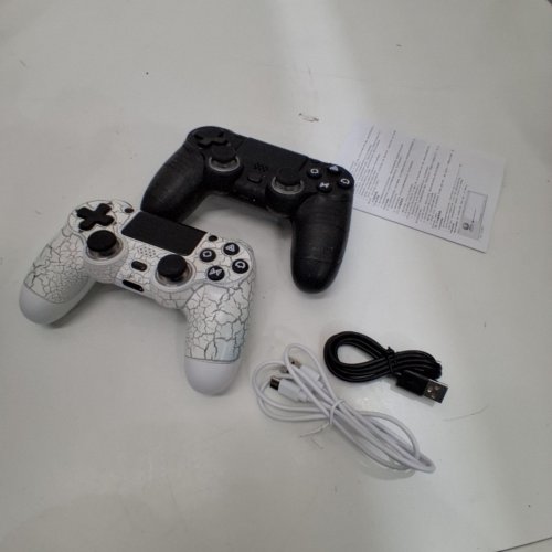 2PC GAMINGBOY WIRELESS CONTROLS FOR PLAYSTATION 4 (PS4) WITH RGB LIGHTS - CRACKLE BLACK/WHITE (MODEL: CUH-ZCT2E) image 5