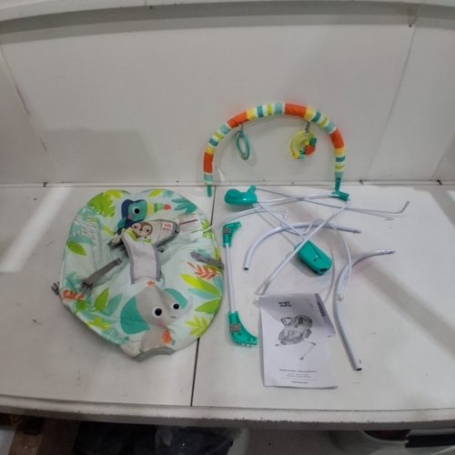 BABY BRIGHT STARTS NO SLIP BOUNCER SOOTHING VIBRATIONS INFANT SEAT - RAINFOREST VIBES - MULTICOLOUR - (MODEL: 12227-ES) image 2