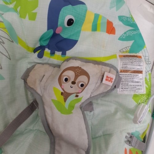 BABY BRIGHT STARTS NO SLIP BOUNCER SOOTHING VIBRATIONS INFANT SEAT - RAINFOREST VIBES - MULTICOLOUR - (MODEL: 12227-ES) image 3