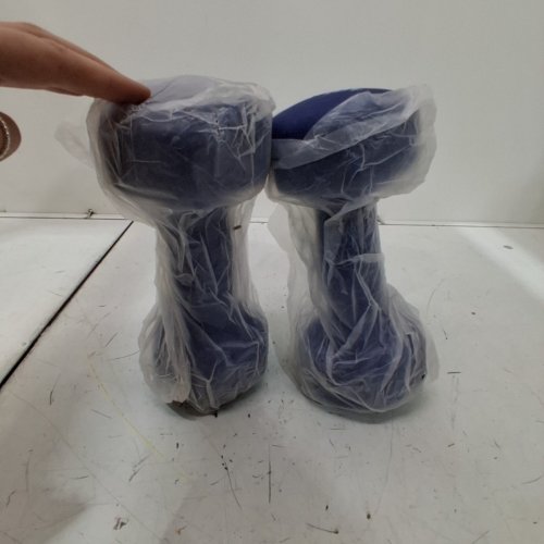 2PK AMAZON BASICS NEOPRENE COATED DUMBBELL HAND WEIGHT SET - 10LB EACH - BLUE image 3