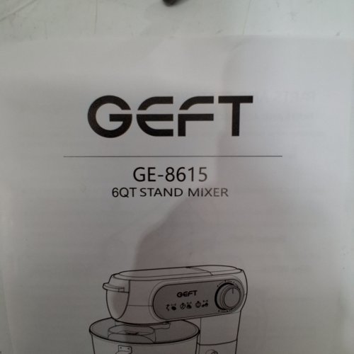 GEFT TILT-HEAD DOUGH MIXER WITH STAINLESS STEEL BOWL - 6 QT - GREY (MODEL: GE-8615) image 3