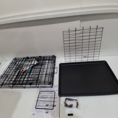 MIDWEST HOMES FOR PETS ICRATE METAL DOUBLE DOOR PET CRATE WITH DIVIDER PANEL AND FLOOR PAN - 24" L X 18" W - 19" H - BLACK (MODEL: 1524DD) image 2
