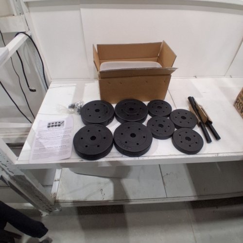 CAP ADJUSTABLE CEMENT DUMBBELL SET - 14.5" HANDLES – 7.5LBS / 2.5LBS (40LBS TOTAL) - BLACK/SILVER (MODEL: RSVIS-CB42) image 2