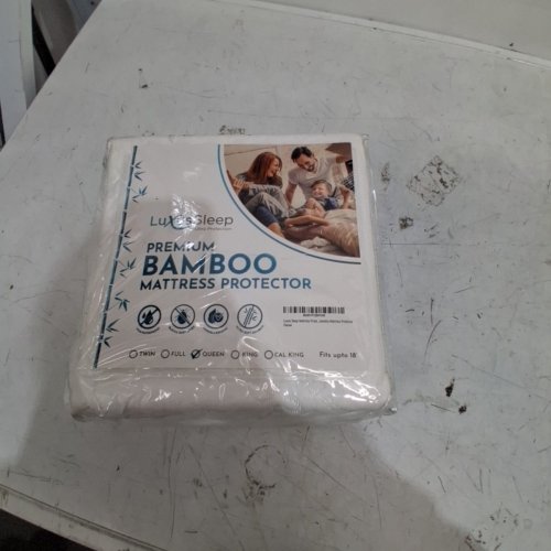 BAMBOO MATTRESS PROTECTOR - QUEEN - WHITE image 3