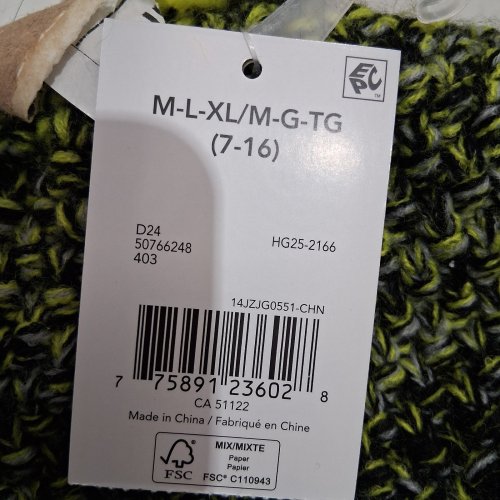 BOY'S GEORGE KNIT BEANIE - M-L-XL (7-16) - BLACK, GREEN, YELLOW AND GRAY (STYLE: HG25-2166) image 2