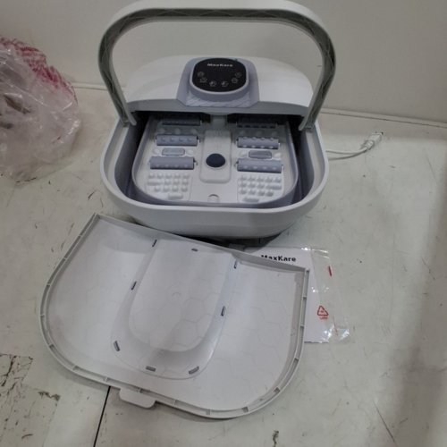 MAXKARE FOOT BATH MASSAGER WITH HEAT BUBBLES VIBRATION AND 14 ROLLERS - GREY / WHITE (MODEL: XKAM-SPA19) image 3