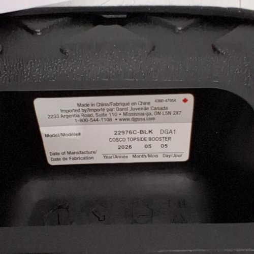 KIDS COSCO KIDS UPPER SIDE REAR BOOSTER SEAT - 15.75" WIDE - BLACK image 2