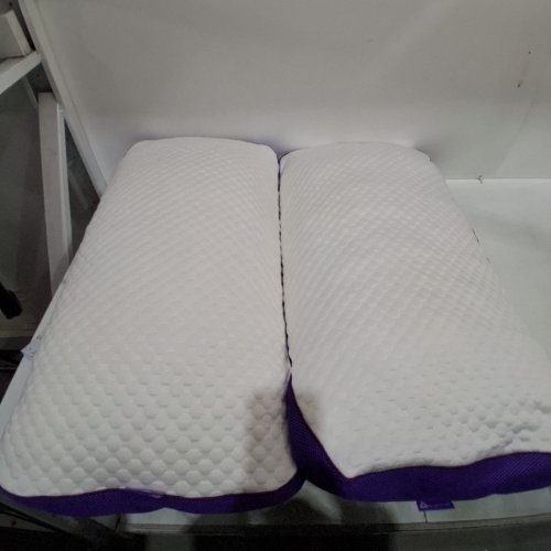 HOMELAB ADJUSTABLE SHREDDED MEMORY FOAM PILLOW - 16" X 33" - WHITE/PURPLE image 3