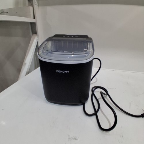 EUHOMY COUNTERTOP ICE MAKER MACHINE WITH HANDLE, BASKET AND SCOOP - MAKES 26LB/DAY - BLACK (MODEL: IM001-BBL-CAEH) image 3