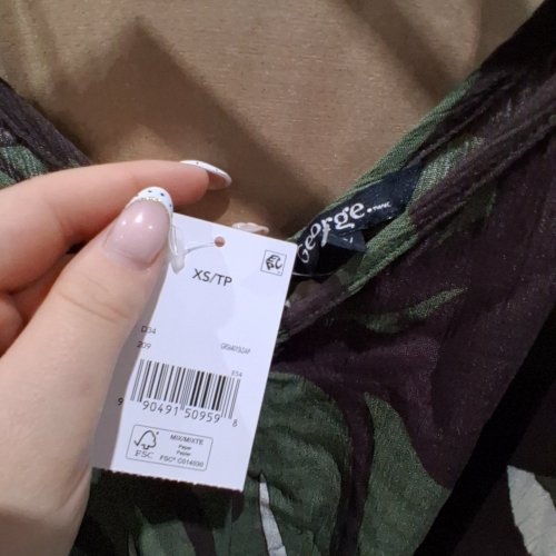 WOMEN'S GEORGE SPAGHETTI STRAP MAXI SUMMER DRESS- EXTRA SMALL - GREEN / BLACK image 2