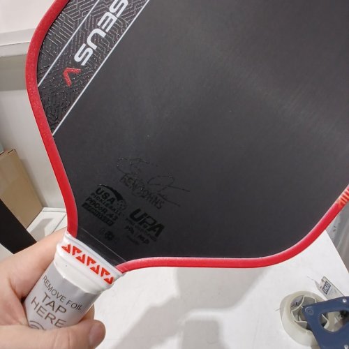 JOOLA BEN JOHNS PERSEUS V 16MM PICKLEBALL PADDLE - BLACK/WHITE/RED image 4