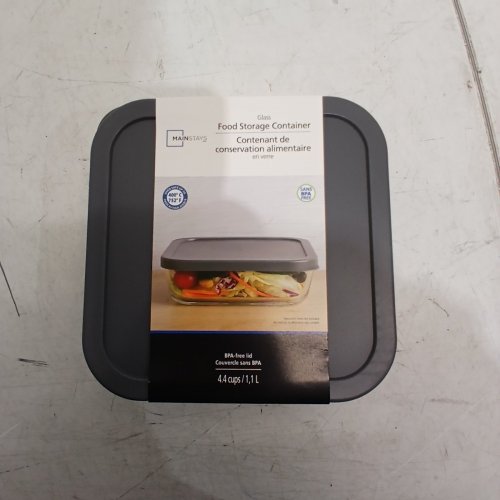 MAINSTAYS GLASS FOOD STORAGE CONTAINER - 1.1 L - CLEAR WITH GRAY LID (MODEL: FCA-13) image 4