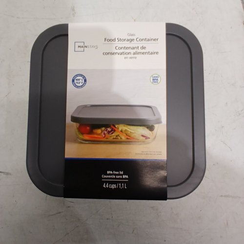 MAINSTAYS GLASS FOOD STORAGE CONTAINER - 1.1 L - CLEAR WITH GRAY LID (MODEL: FCA-13) image 5