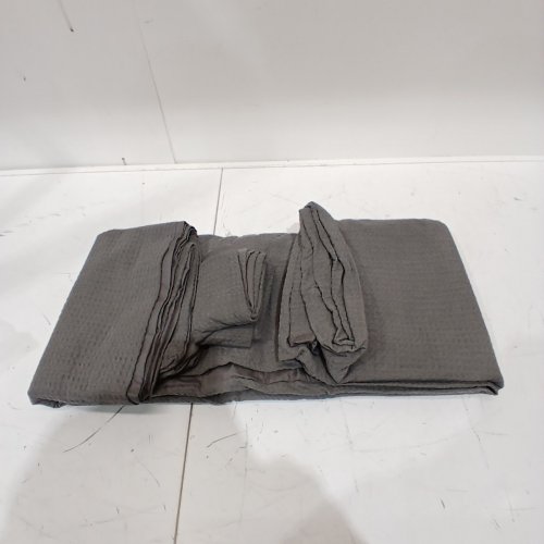 THRESHOLD QUALITY & DESIGN WASHED WAFFLE WEAVE DUVET COVER - TWIN XL - GREY image 3