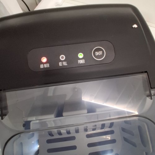 EUHOMY COUNTERTOP ICE MAKER MACHINE WITH HANDLE, BASKET AND SCOOP - MAKES 26LB/DAY - BLACK (MODEL: IM001-BBL-CAEH) image 2
