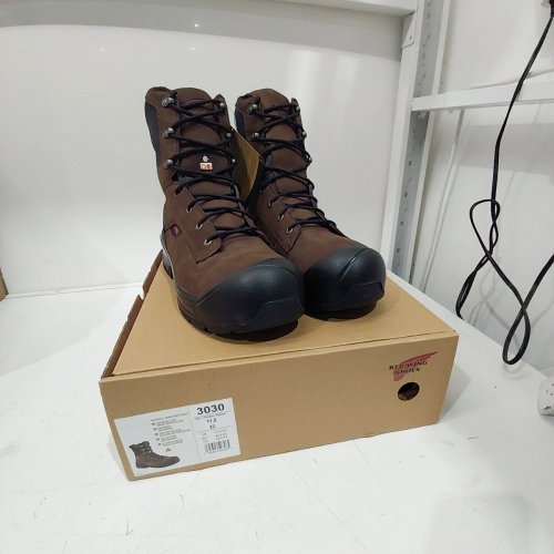 MEN'S RED WING WATERPROOF SAFETY TOE WORK BOOTS - 11.5 WIDE - BROWN (STYLE: 3030) image 3