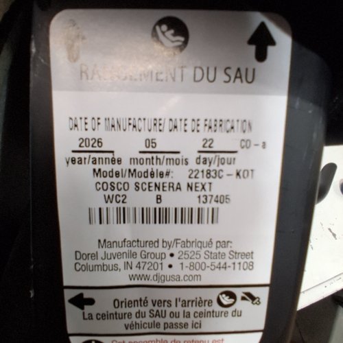 COSCO SCENERA NEXT CONVERTIBLE CAR SEAT - BLACKOUT (MODEL: 22183C-KOT) image 2