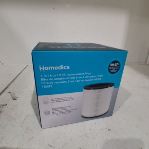 HOMEDICS 3-IN-1 TRUE HEPA REPLACEMENT FILTER ACTIVATED CARBON FILTER, DUST REMOVER FOR MODELS AP-T95, APT100 - WHITE - (MODEL: T100FL) image 2