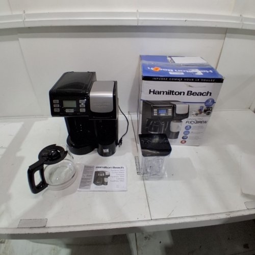 HAMILTON BEACH 3-IN-1 FLEXBREW TRIO COFFEE MAKER - 12 CUP GLASS CARAFE - BLACK (MODEL: 49902C) image 4