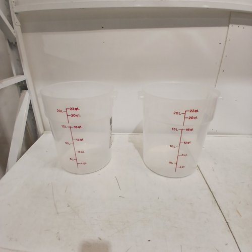 2PK CAMBRO TRANSLUCENT ROUND GOOD STORAGE CONTAINERS - 22 QT - CLEAR (MODEL: 2189837) image 2