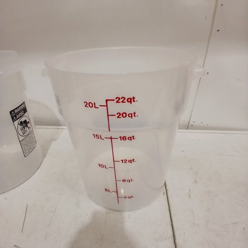 2PK CAMBRO TRANSLUCENT ROUND GOOD STORAGE CONTAINERS - 22 QT - CLEAR (MODEL: 2189837) image 3
