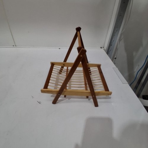 BAMBOO FOLDING FOOD STORAGE RACK - 9" - BROWN AND NATURAL image 3