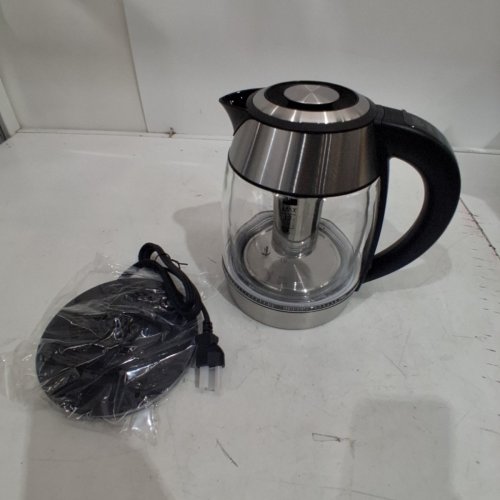 CHEFMAN DUAL-GLASS COOL TOUCH DIGITAL KETTLE WITH TEA INFUSER - 1500W - 1.7L - STAINLESS STEEL/BLACK (MODEL: RJ11-17-CTI-DG/1992747) image 2