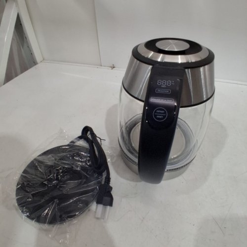 CHEFMAN DUAL-GLASS COOL TOUCH DIGITAL KETTLE WITH TEA INFUSER - 1500W - 1.7L - STAINLESS STEEL/BLACK (MODEL: RJ11-17-CTI-DG/1992747) image 3