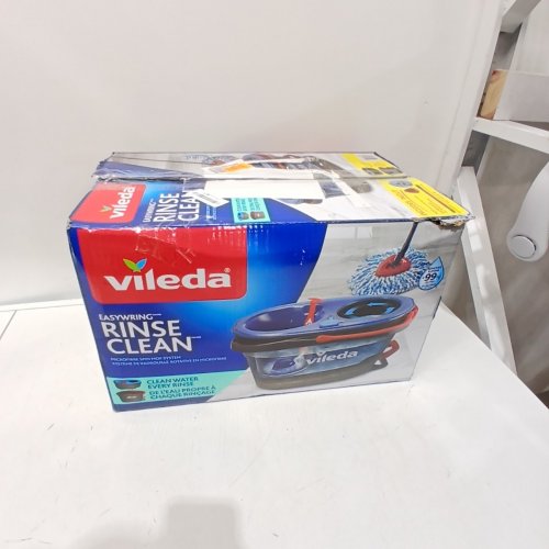 VILEDA EASYWRING RINSE CLEAN 2 TANK SPIN BUCKET SYSTEM - BLUE/RED/GREY image 4