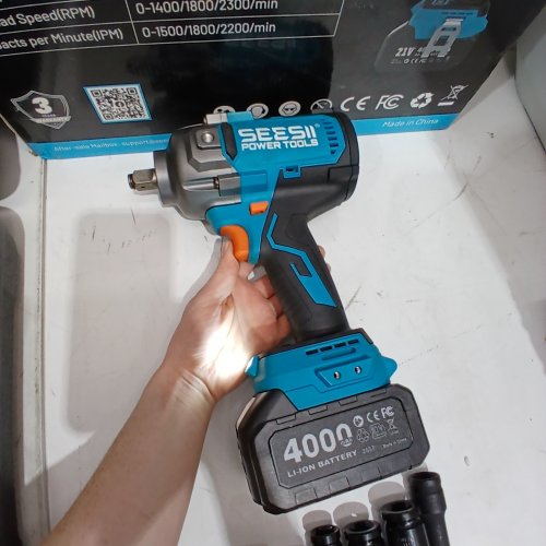 SEESII CASE & CORDLESS IMPACT WRENCH, 1/2 IMPACT GUN WITH 21V 2X4AH BATTERY & 5 SOCKETS (MODEL: WH12 ULTRA PRO) image 2
