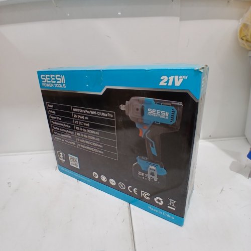 SEESII CASE & CORDLESS IMPACT WRENCH, 1/2 IMPACT GUN WITH 21V 2X4AH BATTERY & 5 SOCKETS (MODEL: WH12 ULTRA PRO) image 5