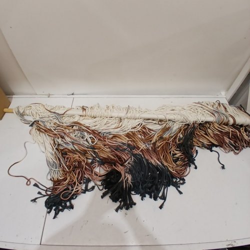 MACRAME WALL HANGING WALL DECOR LARGE-SCALE TIE-DYE TAPESTRY WALL DECOR - 57" X 35" - MULTICOLORED image 2