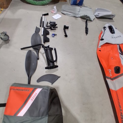 INTEX EXCURSION K1 PRO 1-PERSON INFLATABLE KAYAK WITH CARRY BAG AND PUMP - ORANGE/GREY (MODEL: 68303EP) image 4