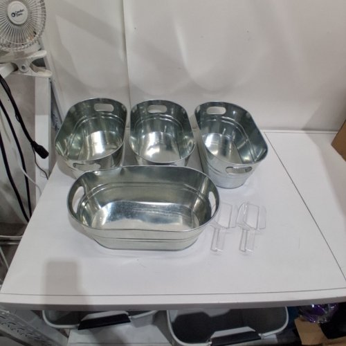 4PK GALVANIZED BEVERAGE TUB - 15" - 4 GAL - SILVER image 2