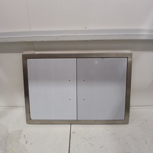 VEVOR OUTDOOR/INDOOR MULTIUSE STAINLESS STEEL FLUSH MOUNT CABINET WITH HANDLES - 28" X 19" - SILVER (MODEL: BH-014) image 2