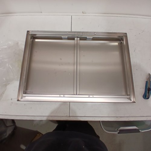 VEVOR OUTDOOR/INDOOR MULTIUSE STAINLESS STEEL FLUSH MOUNT CABINET WITH HANDLES - 28" X 19" - SILVER (MODEL: BH-014) image 3