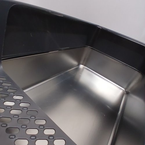 ZACA STAINLESS STEEL LITTER BOX WITH SCOOP - 16" X 24" X 12" - SILVER/GREY image 3