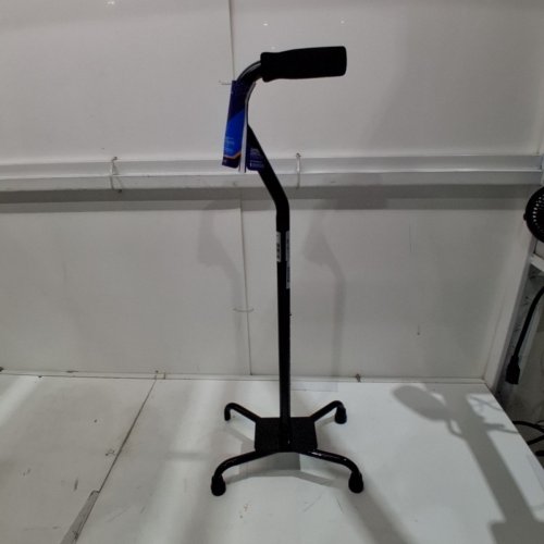 MEDLINE ALUMINUM QUAD CANE - 29" - 38" HEIGHT; 300 LBS CAPACITY; 8" X 12" BASE - BLACK (MODEL: MDS86228) image 3