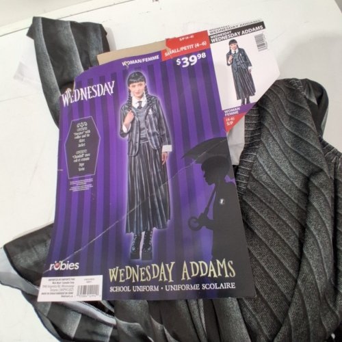 3PC WOMENS RUBIES WEDNESDAY ADDAMS NEVERMORE ACADEMY SCHOOL UNIFORM COSTUME - SMALL (4-6) image 3