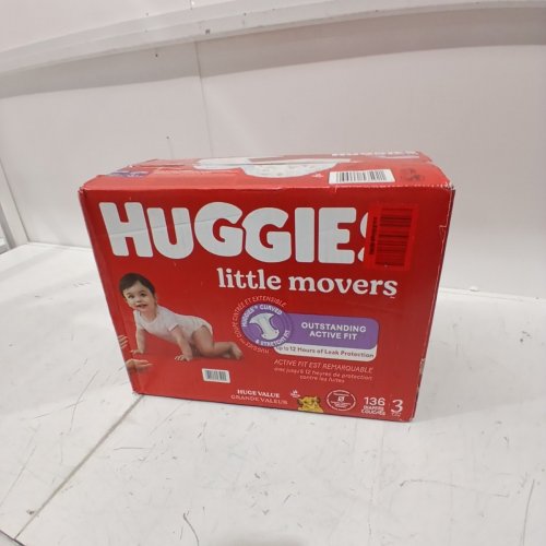 136PK HUGGIES LITTLE MOVERS BABY DIAPERS - SIZE 3 image 2