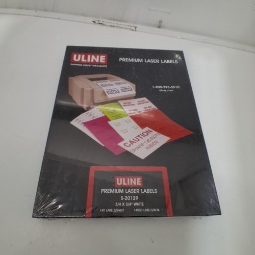 140PK ULINE PREMIUM LASER LABELS - 3/4" X 3/4" - WHITE (STYLE: S-20129) image 2