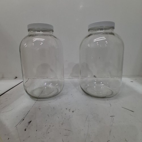 2PK GLASS STORAGE JARS WITH LIDS - 1 GAL EACH - CLEAR image 2