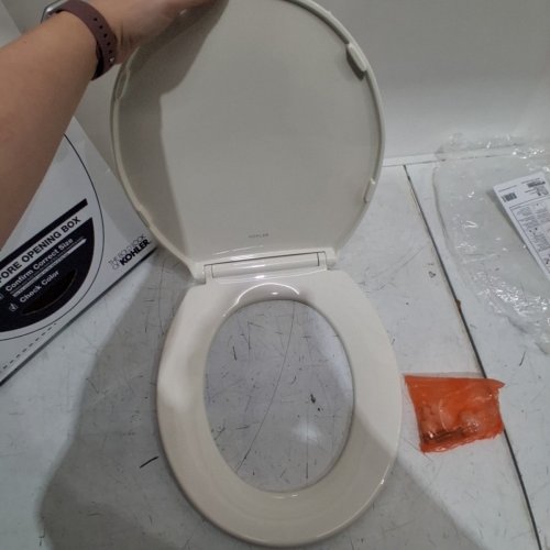 KOHLER CACHET ELONGATED TOILET SEAT - FITS BOWLS 16 5/8" - BISCUIT BEIGE - (MODEL: 4775-96) image 3