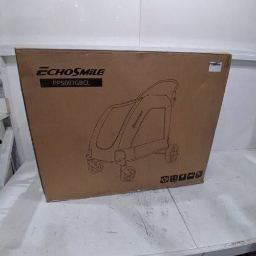 ECHOSMILE LIGHTWEIGHT DOG STROLLER - EXTRA LARGE (160LBS CAPACITY) - GREY/BLACK (MODEL: PPS097GBCL) image 6