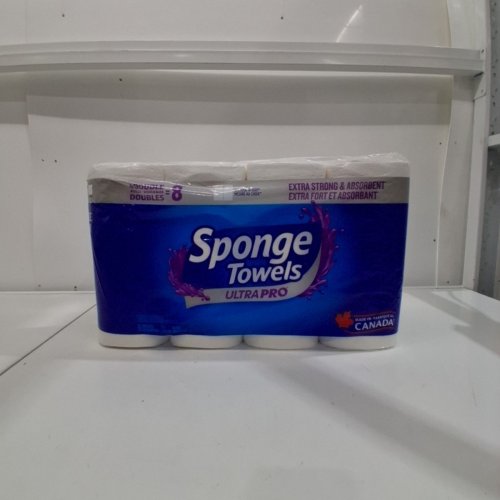 4PK SPONGE TOWELS ULTRA PRO DOUBLE ROLL PAPER TOWEL - WHITE image 2