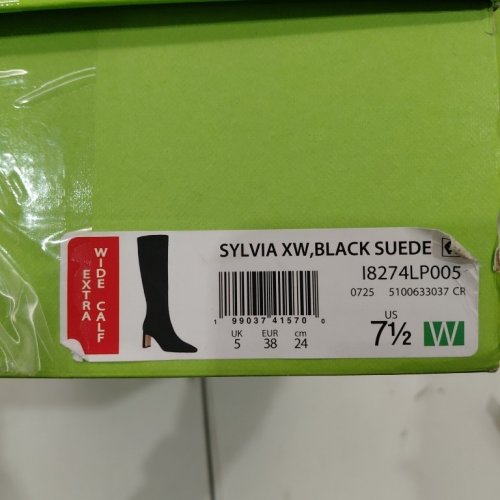 WOMEN'S SAM EDELMAN SYLVIA SUEDE EXTRA WIDE CALF KNEE HIGH BOOT - SIZE 7.5 - BLACK (MODEL: I8274LP005) image 2