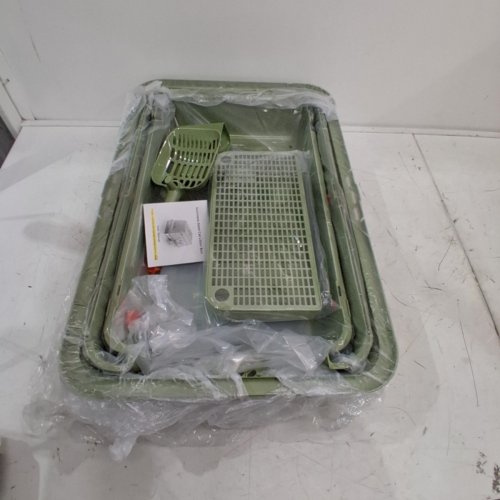 EOSARCU STAINLESS STEEL CAT LITTER BOX WITH LID - 23.62" X 15.74" X 15.74" - GREEN image 2