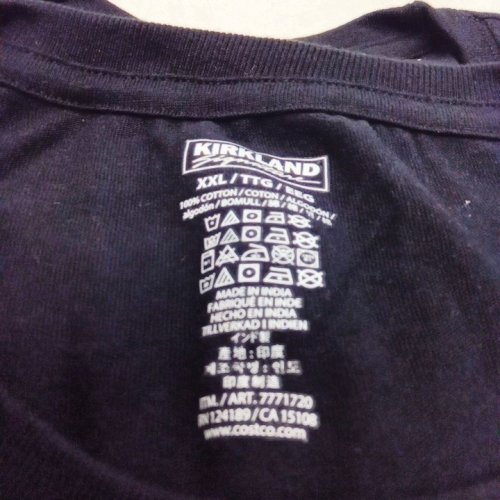 2PK MEN'S KIRKLAND 100% COTTON CREW NECK T-SHIRT - XXL - BLACK (STYLE: 7771720) image 2