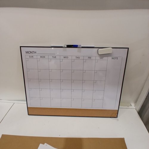 ARCOBIS MONTHLY CALENDAR WHITEBOARD WITH CORKBOARD - 24" X 18" - WHITE image 4